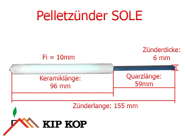 SOLE QUARTZ-PELLETZÜNDER FUR PELLETÖFEN MIT GARANTIE
